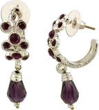 The Fine World Studded Onto Crescent Shaped Silver  K Zircon Metal Drop Earring