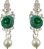 The Fine World Long Letkan Silver Zircon Metal Drop Earring