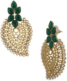 The Jewelbox Green Paisley Filigree Yellow Gold Copper Dangle Earring