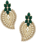 The Jewelbox Green Paisley Filigree Yellow Gold Copper Dangle Earring