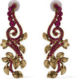 The Fine World Glitzy Shimmering Stones Brass Zircon Metal Drop Earring