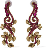 The Fine World Glitzy Shimmering Stones Brass Zircon Metal Drop Earring