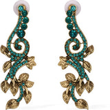 The Fine World Glitzy Shimmering Stones Brass Zircon Metal Drop Earring