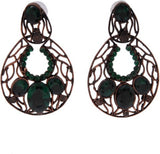 The Fine World Contemporary Design Brass Zircon Metal Drop Earring