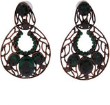 The Fine World Contemporary Design Brass Zircon Metal Drop Earring
