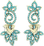 The Fine World Silver Studded Brass Zircon Metal Drop Earring