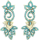 The Fine World Silver Studded Brass Zircon Metal Drop Earring