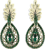 The Fine World Victorian Design Exclusive Brass  K Zircon Metal Drop Earring