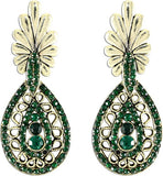 The Fine World Victorian Design Exclusive Brass  K Zircon Metal Drop Earring