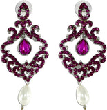 The Fine World Silver Base Silver Zircon Metal Drop Earring
