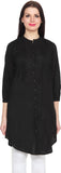 NumBrave Casual 3/4 Sleeve Solid Women's Black, Green, Pink Top