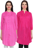 NumBrave Casual 3/4 Sleeve Solid Women's Pink Top