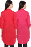 NumBrave Casual 3/4 Sleeve Solid Women's Red, Pink Top