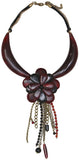 Ethnochic Steel, Brass, Glass, Bone Necklace
