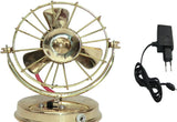 Unique Design Brass Fan With Adapater Showpiece  -  15 cm