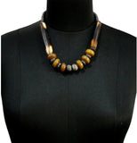 ETTI Esj34_brwon Wood Necklace