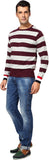 Peter England Striped Round Neck Casual Men's Sweater