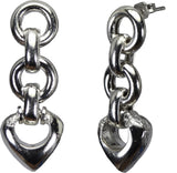 Pearl Paradise Love Lock Rhodium Silver Drop Earring