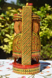 Collectible India Wooden Handpainted Ganesha Statue, Ganesh Idol Showpiece  -  20 cm