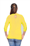 Fabpoppy Casual 3/4 Sleeve Solid Women's Top