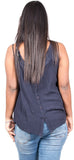 Fabpoppy Casual Sleeveless Solid Women's Blue Top