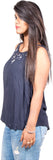 Fabpoppy Casual Sleeveless Solid Women's Blue Top