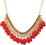 FashBlush Forever New Orange Bead & Chain Alloy Necklace