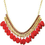 FashBlush Forever New Orange Bead & Chain Alloy Necklace