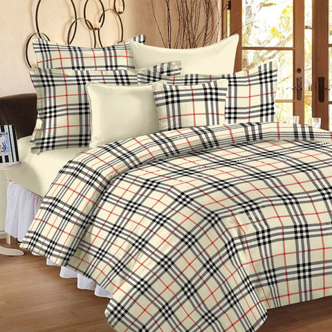 @Story @@ Home Checkered Double Dohar White@
