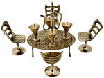 Unique Design Handcrafted Brass Mini Chair Table Set Showpiece  -  10 cm