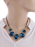 Jewelizer Statement Crystal Silver Plated Alloy Necklace