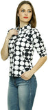 Fusion Mela Women's Geometric Print Casual Shirt