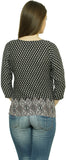 Fusion Mela Casual 3/4 Sleeve Printed Women's Top