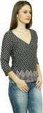 Fusion Mela Casual 3/4 Sleeve Printed Women's Top