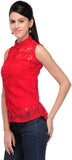 Fab Palace Party Sleeveless Embroidered Women's Top