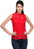 Fab Palace Party Sleeveless Embroidered Women's Top