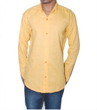 ferari Men's Solid Casual Yellow Shirt