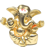 Services Junction Gold Plated Sitting Ganesh Idol for puja Showpiece  -  5 cm