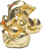 Services Junction Gold Plated Sitting Ganesh Idol for puja Showpiece  -  5 cm