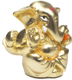 Services Junction Gold Plated Sitting Ganesh Idol for puja Showpiece  -  5 cm