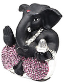 Services Junction Beautiful Black and Purple color Diamond Ganesh idol For Gift Showpiece  -  5 cm