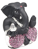 Services Junction Beautiful Black and Purple color Diamond Ganesh idol For Gift Showpiece  -  5 cm