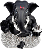 Services Junction Beautiful Black and White color Diamond Ganesh idol for Pooja Showpiece  -  5 cm
