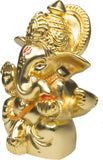 Services Junction Gold Plated Ganesh Idol Showpiece For Pooja Showpiece  -  6.5 cm