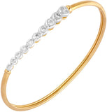The Jewelbox Brass Cubic Zirconia Yellow Gold Bangle