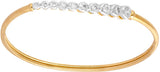 The Jewelbox Brass Cubic Zirconia Yellow Gold Bangle