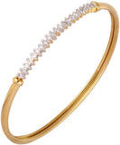 The Jewelbox Brass Cubic Zirconia Yellow Gold Bangle