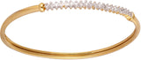 The Jewelbox Brass Cubic Zirconia Yellow Gold Bangle