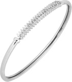 The Jewelbox Brass Cubic Zirconia Rhodium Bangle