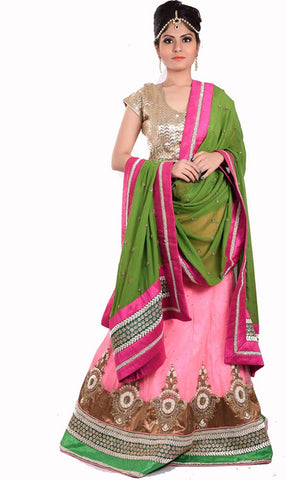 Ambika Lahenga Embroidered Lehenga, Choli and Dupatta Set